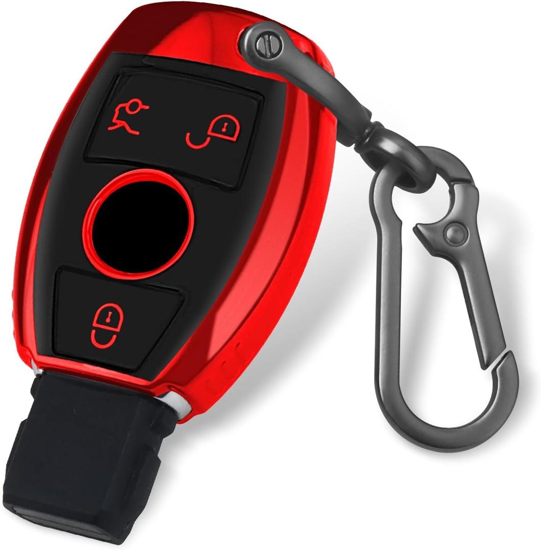 for Mercedes Benz Key Fob Cover, Soft TPU Key Case is Compatible with CLS CLK AMG CLK CLK GLC GLE GLS ML SL SLK A C E R S G Smart Remote Key