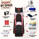 Cart Golf Bag 15 Way Organizer Divider Top Golf Club Bags Lightweight Golf Cart Bags for Men Women with Cooler, Rain Cover