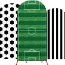 3 Pcs Soccer Arch Backdrop Stand Cover 4ft, 5ft, 6ft Spandex Fitted Sports Theme Birthday Arch Cover Photo Background Props for Birthday Party Decoration