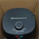 Elite Gourmet Glass Air Fryer, 2.4 Qt Compact Size for 12 People, PFAS-Free Ceramic & Glass Basket, Visible Cooking, Adjustable Temp 175400F, 1150W, Black