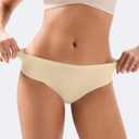 Jaywan Women's Seamless Bikini Cheeky Panties 5 Pack No Show Underwear, Breathable Stretchy Fabric Multi-Color for Everyday (Black, XXL)
