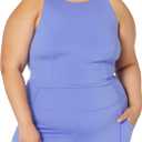 3 x Amazon Essentials Women's Active Sculpt High Neck Racer Back Sports Bra Tank - Discontinued Colors (1X, Cornflower Blue)