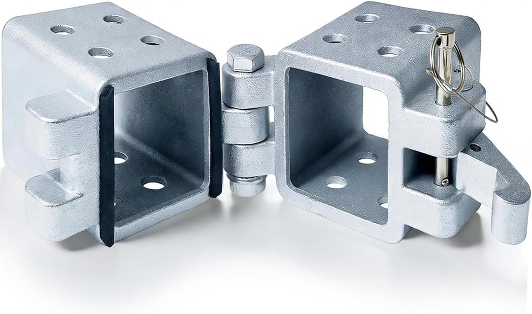Folding Trailer Tongue Kit, 3 x 3 Inch Bolt-On Heavy Duty Tongue Hinge, 5,000 LBS Load Capacity, Trailer Tongue Hinge for RV, Utility, Boat & Cargo Trailers, Save Storage Space