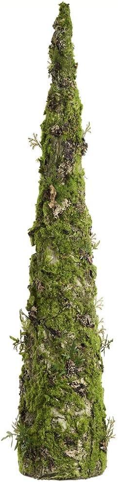 36" Artificial Moss Cone-Shaped Topiary -Green (Pack of 2)