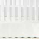 Lush Decor Coastal Chic Scalloped Edge Baby Crib Skirt Single 28" W x 52" L + 16" Drop Blue - White Crib Skirt - Baby Essentials - Coastal Nursery Decor