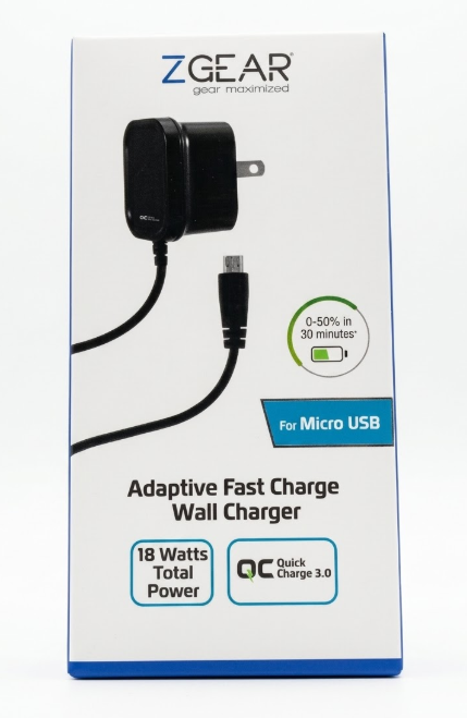 ZGEAR Adaptive Fast Charge Wall Charger For Micro USB