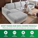 OHSIO Couch Cushion Covers, Super Soft Thicker Fleece Sofa Cover Stretch Sectional Sofa Slipcover Washable Pet Friendly Anti-Slip Stain Resistant Furniture Cover for Home(1 Back Cover,Light Gray)