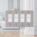 Amerelle 55R4BN Elan Wallplate, 4 Rocker, Cast Metal, Brushed Nickel, 1-Pack