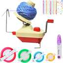 Ball Winders, Yarn Knitting Loom Crochet Swift Yarn Fiber String Ball Wool Winder DIY Tool Kit, 1Yarn Ball Winder+4Pompom Maker+10PS Knitting Stitch Markers+10PS Plastic Needles+1PS Scissors (26a)