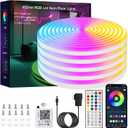 LED neon Lights,50FT RGB Neon Rope Lights,with Remote Control/APP Control,Music Sync,Timer Function,IP67 Waterproof Flexible Neon Strip Lights,for Bedroom Gaming Outdoors Decor