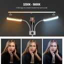 NEEWER Esthetician Light with Phone Holder & Travel Bag Kit, Support 2.4G/PC/MAC Control & Separate Control of 2 LED Light Heads, CRI98+ Bi Color Stepless Dimmable Tattoo Lighting Lash Lamp, BH40B