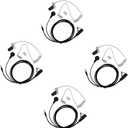 Caroo Walkie Talkie Headset Earpiece 1 Pin Covert Acoustic Tube with PTT Mic Compatible with Cobra CXT195 CX112 ACXT1035r ACXT145 ACXT545 PX655 RX385 RX685 Walkie Talkies Two Way Radio 4 Pack