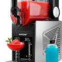 NutriChef Slushie Machine for Home | No Ice Needed Slushys 7-in-1 Preset Programs: Self Clean, Milkshakes, Spiked Slush & More | 64 oz, Quiet Operation, One-Touch Start & Includes Recipes | Black