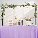 Over The Table Artificial Plants & Greenery Decor Rod Stand with Clamps, Adjustable Height and Length Table Arch for Wedding Birthday Party Halloween Christmas Decoration (Black)