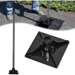 8"x8" Steel Tamper Tool for Yard, 71" Long Handle Heavy Duty Ground Tamper with Rubber Grip, Ideal Garden Landscaping Rammer for Earth Soil Asphalt, Gravel Dirt Compactor Leveling Paver Tool Trash Tamper