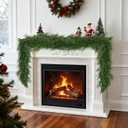 2 Pcs 6 Ft Artificial Norfolk Pine Garlands - Green Artificial Greenery Garland, Winter Christmas Garland for Table, Mantle, Wall, Indoor, Outdoor Holiday Décor