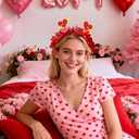 Valentines Day Headband for Kids Hearts Red Headbands for Girls Pink Glitter Cupid Costume for Women Valentine Decoration(Small)