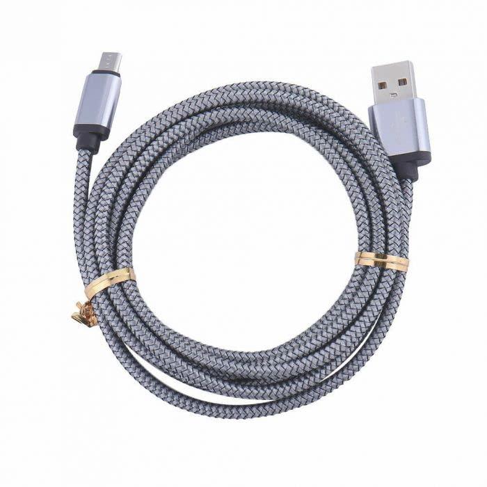 2M / 6FT Micro USB Fast Charger Data Sync Cable Silver