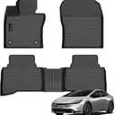 Auxko All Weather Floor Mats Fits for Toyota Prius & Prius Prime 2023 2024 2025 2026 TPE Rubber Liners Accessoires for Prius Odorless All Season Guard Anti-Slip Car Protector Mats Black