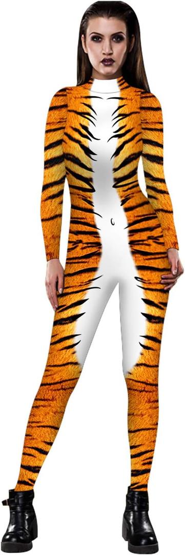 JJEUWE Women's Halloween Costume Cosplay Bodysuit 3D Skinny Stretch Costume (Medium)
