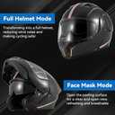 DOT Approved Modular Flip Up Motorcycle Helmet, Dual Visor Full Face Adult Line, Medium