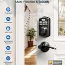 Veise Fingerprint Door Lock with 2 Lever Handles - Keyless Entry Door Lock, Electronic Keypad Deadbolt, Digital Smart Code & Front Handle Sets, Auto-Locking, Easy Installation, Matte Black
