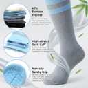 Bamboo Viscose Compression Socks - Knee-High Support for Nurses, Pregnancy, Travel (Regular/Non-slip) (Black, XL)