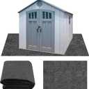 Ogrmar 10x10 FT Outdoor Storage Shed Mat, Waterproof, Felt Top & PE Backing, Non-Slip, Easy to Clean & Cut, Gray