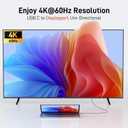 acer USB C to DisplayPort Cable 3.3FT (4K@60hz 2K@165Hz), Type-C to DisplayPort Cord (Sturdy Aluminum,Plug & Play) Thunderbolt 3/4/5 Compatible with MacBook Pro/Air, iPhone 16 Pro/Max, XPS, Surface