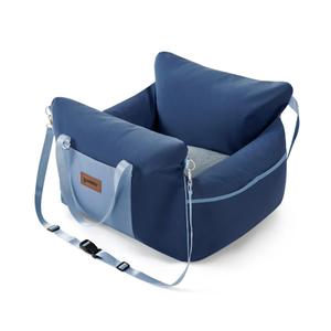 Dog Car Seat for Small Dogs - Waterproof Pet Booster Seat for Car with Clip-On Safety Leash, Soft Travel Carrier for Puppy up to 25 lbs, Memory Foam Filling and 2 Adjustable Buckles, Beige