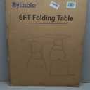Byliable Folding Table 6ft Portable Heavy Duty Plastic Fold-in-Half Utility Foldable Table Plastic Dining Indoor Outdoor for Camping, Picnic and Party, White
