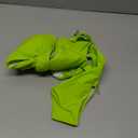 OYOANGLE Women's Ring Linked Cut Out One Shoulder One Piece Swimsuit High Cut Bathing Suits (Large, Lime Green)