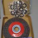 8in Bench Wire Wheel Brush for Bench Grinder Coarse Crimped Steel Wire 0.012" with 1/2" 5/8" 3/4" 7/8" 1"(5sets) Spacer Arbors - 2pack