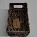 CENBOSS Wicker Baskets (Small, Black Wash, 1 PC) Rattan Storage Baskets for Shelves, Woven Seagrass Holder