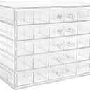 120 Grids Bead Organizer, Acrylic Craft Storage with 5 Drawers for Nail Art, Jewelry, Crafts, Small Accessories (Clear)