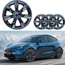 4 Pcs Wheel Covers Fit for Tesla Model Y hubcaps 19 inch Abs Bright Black Rim Protector Hubcaps Compatible with 2019 2020 2021 2022 2023 2024 Model Y Accessories