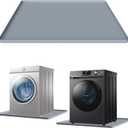 27''x27'' Washing Machine Drain Pan Silicone Mat with 0.78'' Raised Edges, Non-Slip Washer Drip Tray, Prevent Water Leakage and Floor Damage From Such as Washing Machines,Wine Cabinetgrey