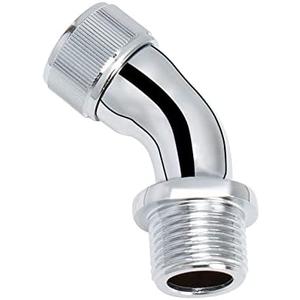 NearMoon Shower Elbow Adapter for Shower Head, Solid Brass 45°G1/2 Male to Female Shower Arm Extension Connector, Polish Chrome (Medium)