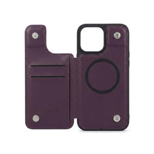 SkyEagle for iPhone 13 Pro Max Wallet Case with Card Holder Compatible with Magsafe Kickstand RFID Blocking Flip Cover Credit Card Slots PU Leather Men Women Phone Case for Apple 13 ProMax,Purple