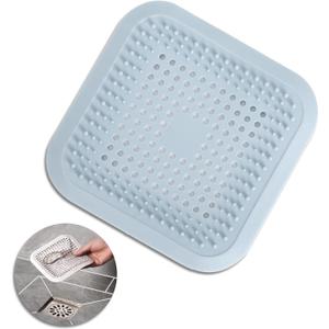 Tub Shower Drain Cover Hair Catcher,Bathroom Sink Drain Strainer,Bathroom Accessories Easy to Install and Clean(2, Light Blue)