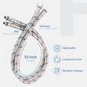 BWE 32-Inch Long Bathroom Kitchen Faucet Connector, Braided Stainless Steel Supply Hose 3/8-Inch Female Compression Thread x M10 Male Connector, x 2 Pcs (1 Pair)