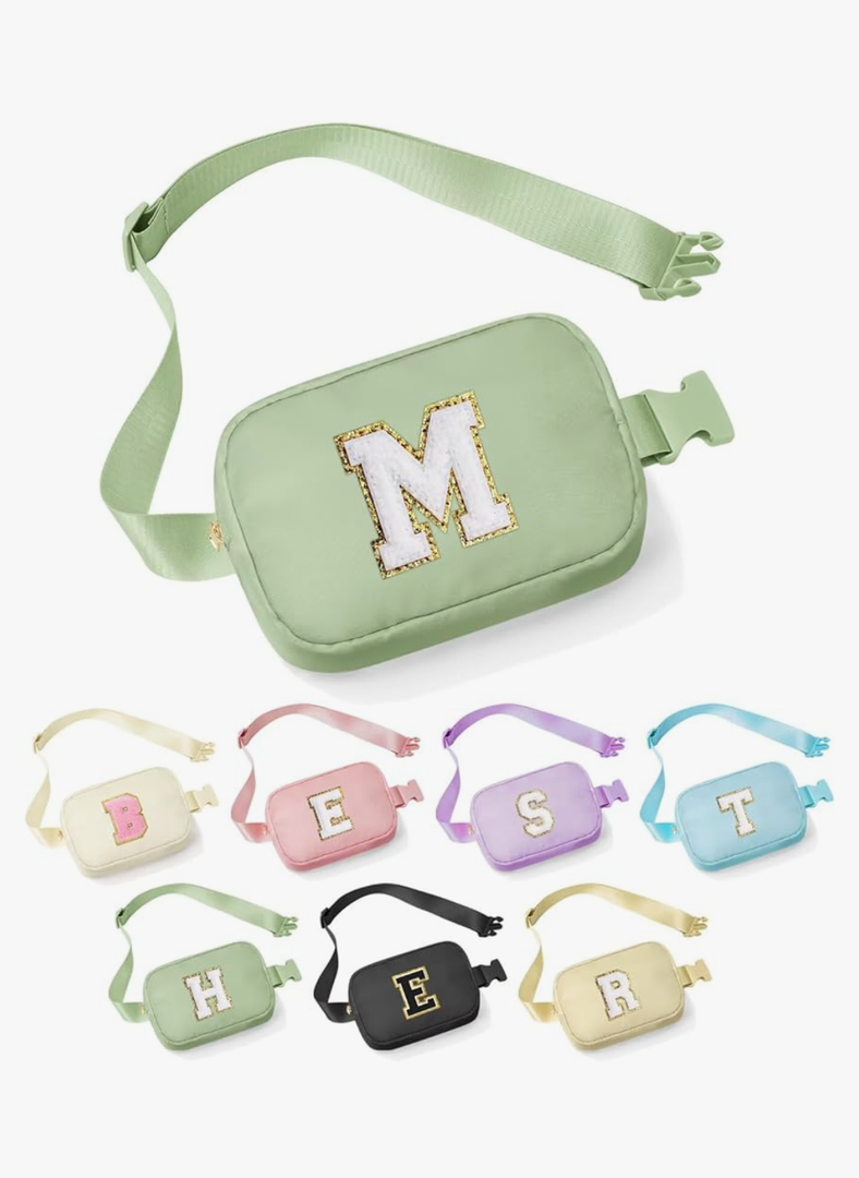 Birthday Gifts for Women - 30th 40th 50th 60th 70th Birthday Gifts for Mom Daughter Her Friend Sister Girlfriend, Personalized Gifts Christmas Gifts, Initial Belt Bag Crossbody Bags, Green, M
