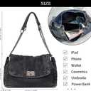 Denim Purse, Denim Crossbody Bag Y2K Jean Purses for Women Trendy Flip Shoulder Handbag (B Black)