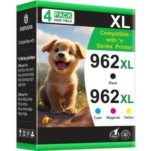 962XL Ink Cartridges Combo Pack Replacement Compatible for HP Ink 962 XL HP962XL HP962 Works with HP OfficeJet Pro 9010e 9012e 9014e 9015e 9018e 9019e 9020e 9022e 9025e 9028e Printers