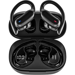 Wireless Earbuds, Bluetooth 5.4 Headphones, True Wireless Stereo Sound Earphones with Noise Cancelling Mic, Fast Charging, IPX7 Waterproof, Comfort Fit Ear Buds for Sports/Workouts/Travel (Black)