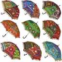 Bohemian Handmade Design Cotton Multi Color Cotton Fashion Multi Colored Umbrella Embroidery Boho Umbrellas Parasol 5 Pcs Lot