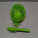 Kids Snorkel Mask Full Face, Snorkeling Gear for Kids 2-14 with Camera Mount, 180 Degree Panoramic View Snorkeling Set Anti-Fog Anti-Leak (Green)