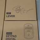 Veise Fingerprint Door Lock with 2 Lever Handles - Keyless Entry Door Lock, Electronic Keypad Deadbolt, Digital Smart Code & Front Handle Sets, Auto-Locking, Easy Installation, Matte Black