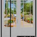 Magnetic Screen Door Thicker 255g/ Mesh,Reversible Wide Left Right Side Opening Fits Door to 70 x 80,Heavy Duty Mesh French Bug Door Screen Magnetic Closure for Sliding Patio Door,Screen 73"x81" (Black)