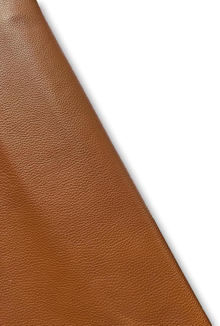 Natural Grain Cowhide Leather Skins (Cognac, 10 Square Feet)